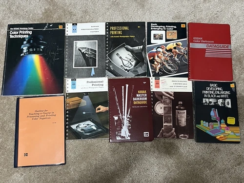 Lot of 10 Vintage Kodak Books Master Darkroom Dataguide for Black & White & More