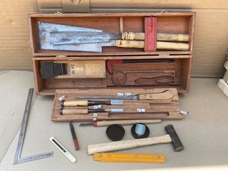 Japanese Vintage Carpenter Tool chisel nomi Hand plane file Gimlet handsaw etc.