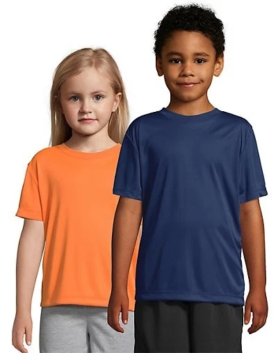 Hanes Cool DRI Youth T-Shirt Performance Boys Girls Kids Short Sleeve UPF 50+
