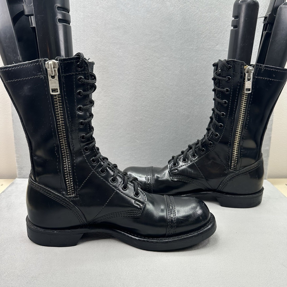 美品 carbon soldier ブラックロンパース Black Leather Paratrooper Jump Boots by Corcoran - US 12 - Etsy