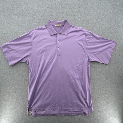 Peter Millar Crown Performance Cotton Violet Polo Golf Shirt Size Large