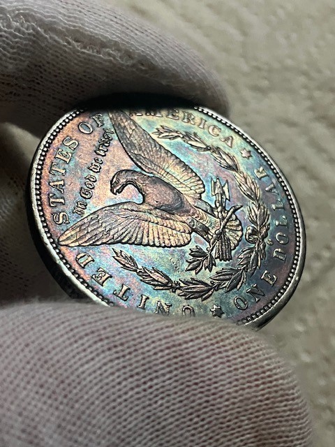 1894-O SILVER MORGAN DOLLAR - RAINBOW TONED ~ NO RESERVE