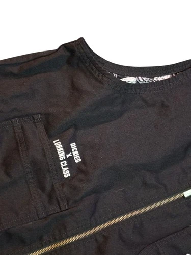 Dickies x  Lurking Class Collab Canvas Black Oversized Vest Full-Zip Size M image 3