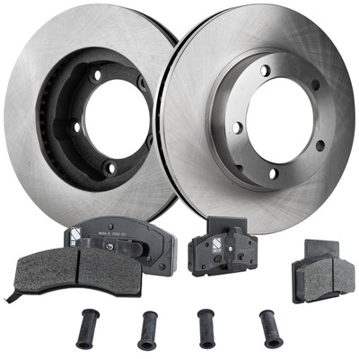Brake Disc and Semi-Metallic Pad Kit For 2000 Chevrolet C3500HD Front Left Right