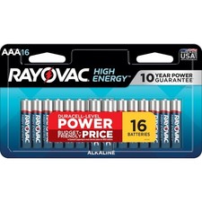 Rayovac Alkaline AAA Batteries, 16 -Pack