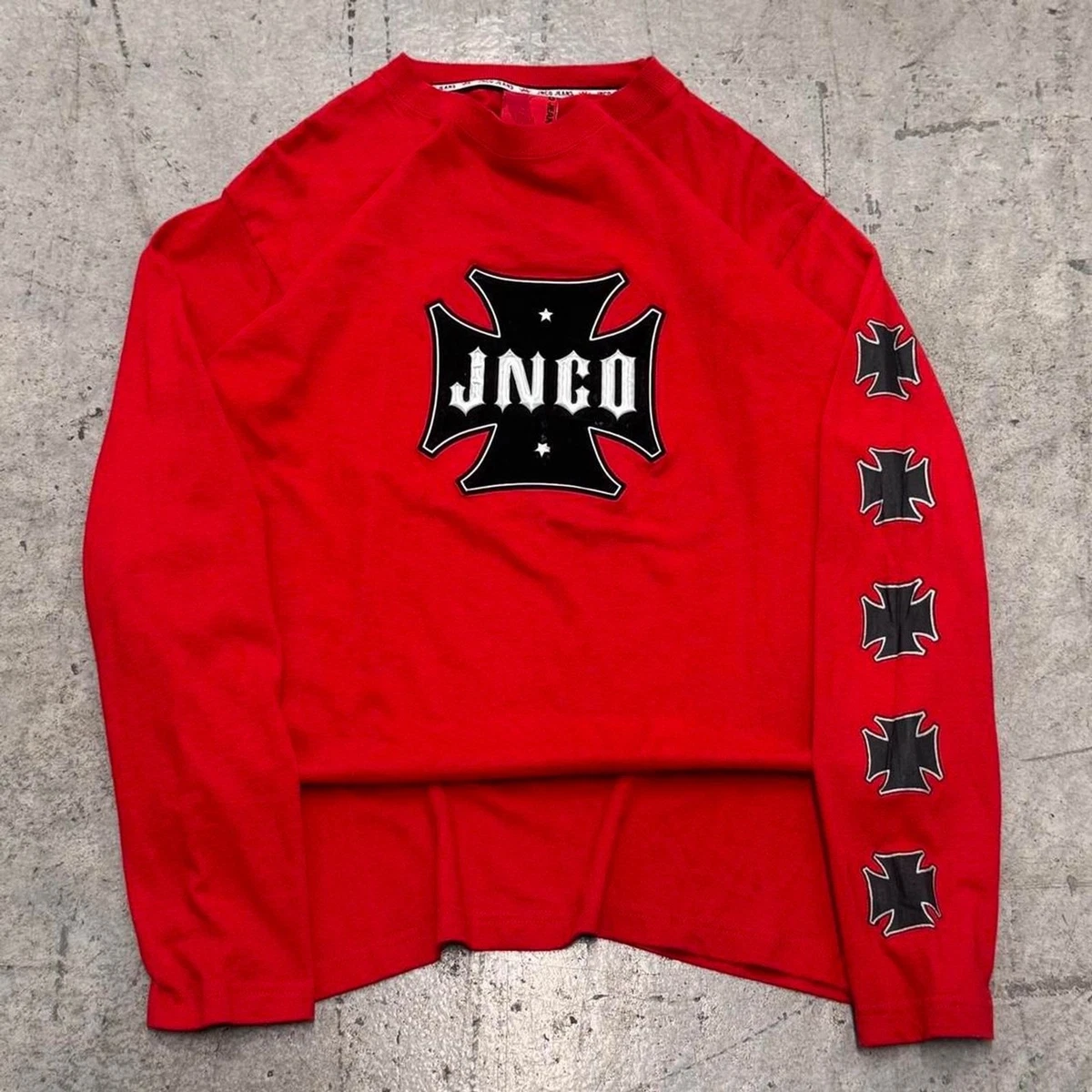 Preços baixos em Manga Comprida JNCO camisetas tamanho regular