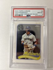 2024 TOPPS CHROME JULIO RODRIGUEZ 1989 TOPPS BLACK WAVE 5/10 PSA 8 NM-MT