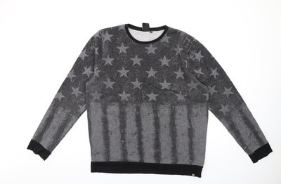 Two Bucks Damen Pullover Sweatshirt grau Polyester Größe XL Pulli