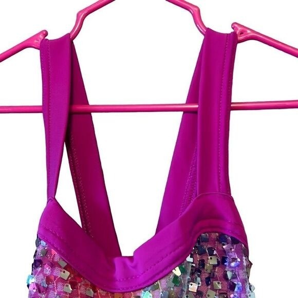 Kids Rainbow Sequin Performance Dance Costume Dre… - image 4