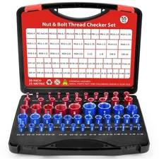 55 Pcs Thread Checker, Nut and Bolt Thread Checker Set with 30 Inch and 25 Me...