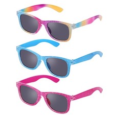 3 Pack Kids Sunglasses Girls Princess Glitter Sunglasses for Toddler Girls Cu...