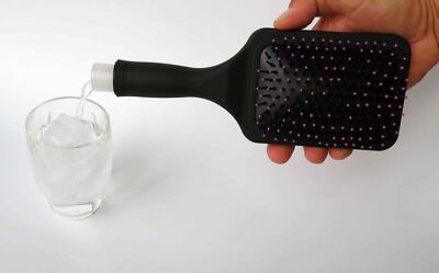 Binocktails Bev-Brush Paddle Hairbrush Secret Flask - Hold 6 oz 185 ML of Alc...