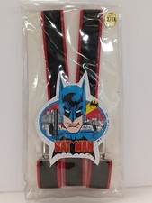 1982 BATMAN SUSPENDERS Small Child Size 2/6X About 22 Inches NEW SEALED