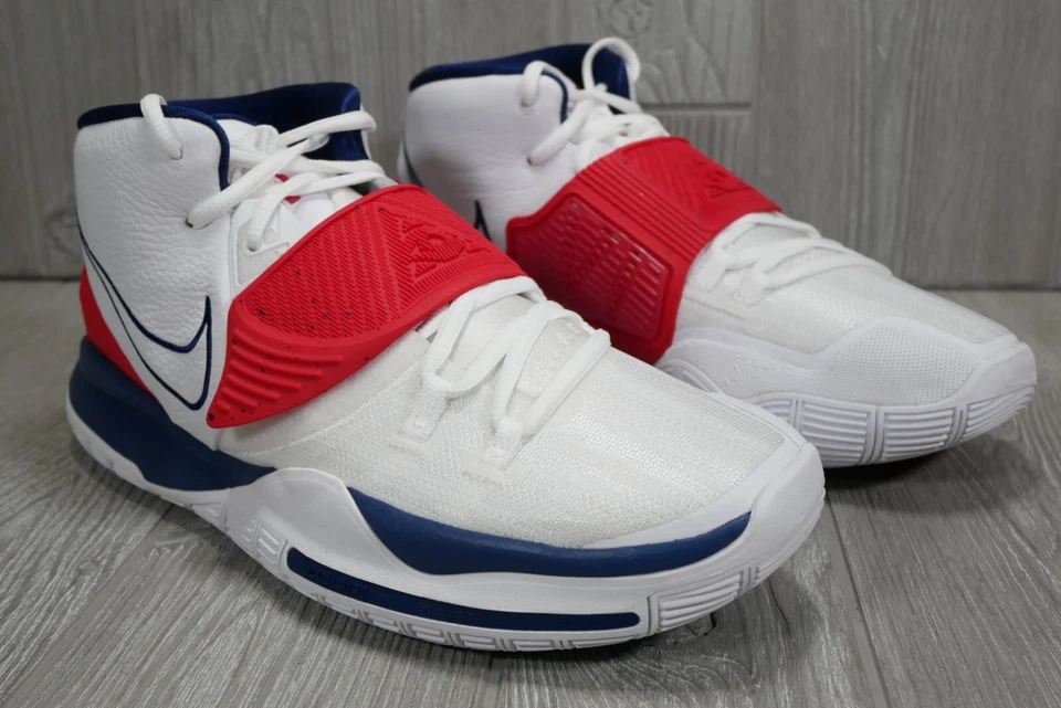 Nike Kyrie 6 USA 2020 Basketball Shoes Men's Size 11.5 Blue White Red BQ4630-102 - Image 3 of 4