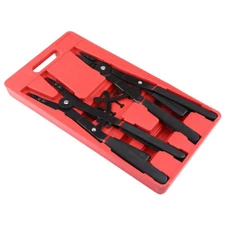 16" Snap Ring Ratchet Pliers Set – 2 Pliers with 12 Interchangeable Tips Circlip