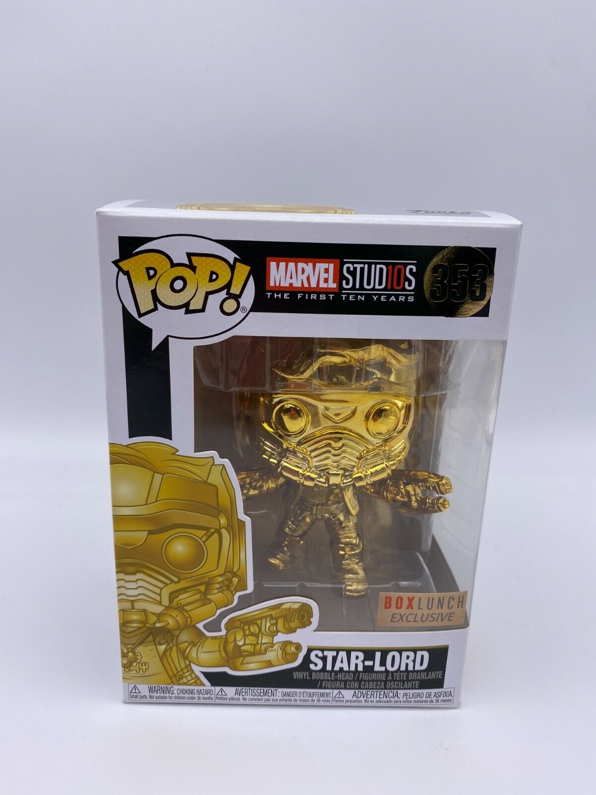 Funko POP! Marvel Star-Lord Vinyl Bobble Head (Gold Chrome) 