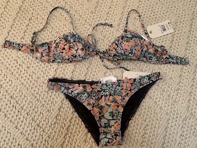 NWT Billabong Sweet Fields Tropic Top (S) and Bottoms (M) Swimsuit
