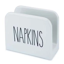 Heartland Home Porcelain White Napkin Holder - Large Napkin Dispenser