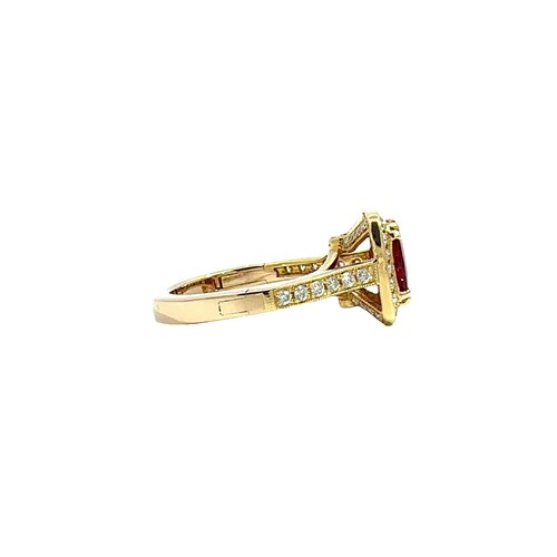 Anillo Vintage Oro Amarillo 14k 1.35ctw Rubí y Diamantes 0.40ctw Talla 5.75 - Imagen 6 de 6