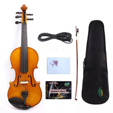4/4 Electric Acoustic Violin 5 String Maple Spruce Ebony parts tuners Handmade