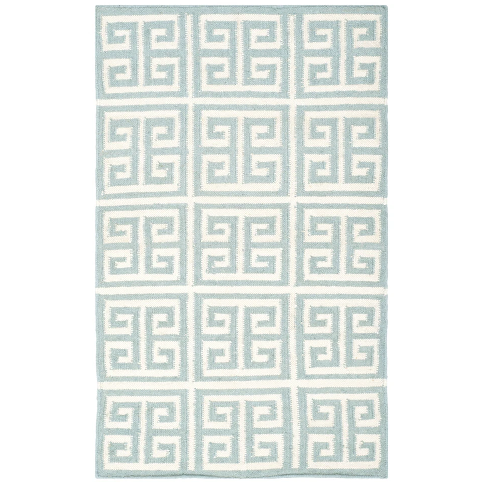 SAFAVIEH Dhurries DHU626A Handwoven Blue / Ivory Rug - Image 2 of 4