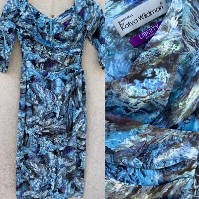 KATYA WILDMAN BOMBSHELL CONFIDENT WIGGLE PENCIL DRESS LIBERTY PRINT COTTON 8 6..