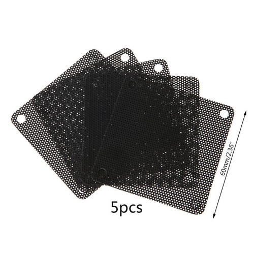 60mm PC Fan Dust Filter Computer Fans Filter Cooler PVC Black Dustproof Mesh 5x