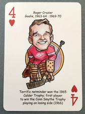 Roger Crozier Detroit Red Wings NHL Hockey Heroes by Hero Decks Playing Card