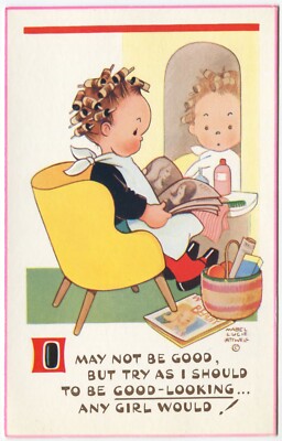 IT MAY NOT BE GOOD, HAIRDRESSER, MABEL LUCIE ATTWELL-Children, Comic Postcard