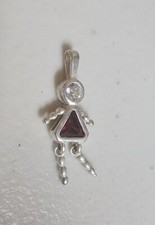 Birthstone Kids Sterling Silver Charm January/Girl
