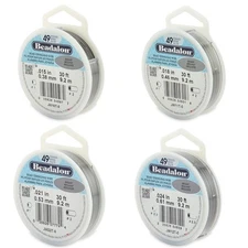 Beadalon Bead Stringing Wire 49 Strand 30/100 FT. BRIGHT Various Sizes  + Colors