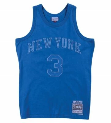 Mitchell & Ness Délavé Swingman Jersey New York Knicks John Starks Bleu Neuf - Photo 1/3