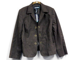 Requirements Tangiers Mocha Linen Blend Jacket With Snap Buttons Size 10  Nwt