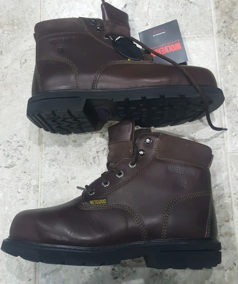 NEW WITH DEFECTS WOLVERINE METGUARD STEEL TOE BOOTS MEN'S SIZE EXTRA  WIDE!
