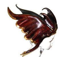 Valkyrie Fantasy Leather Armor Winged Headdress - Norse Goddess Hel - Circlet