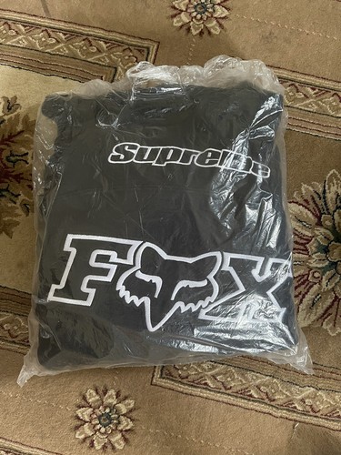 supreme fox racing hooded sweatshirt black