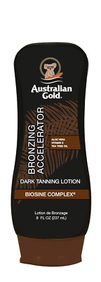 Australian Gold Dark Tanning Accelerator Lotion with Bronzer, 8 Ounce, New Packa
