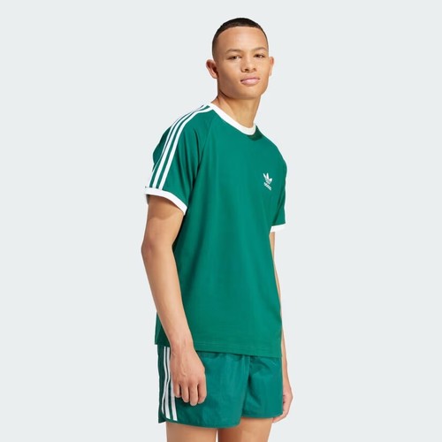 T-SHIRT ADIDAS UOMO MAGLIA MANICHE CORTE IM9387 VERDE ADICOLOR 3 STRIPES - Foto 3 di 3