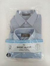 M S 2pk Regular Fit Easy Iron Long Sleeve Shirts Blue NEW