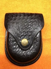 Jay-Pee BiB SINGLE Leather Handcuff Belt Case Holder Pouch Black Basketweave HC5