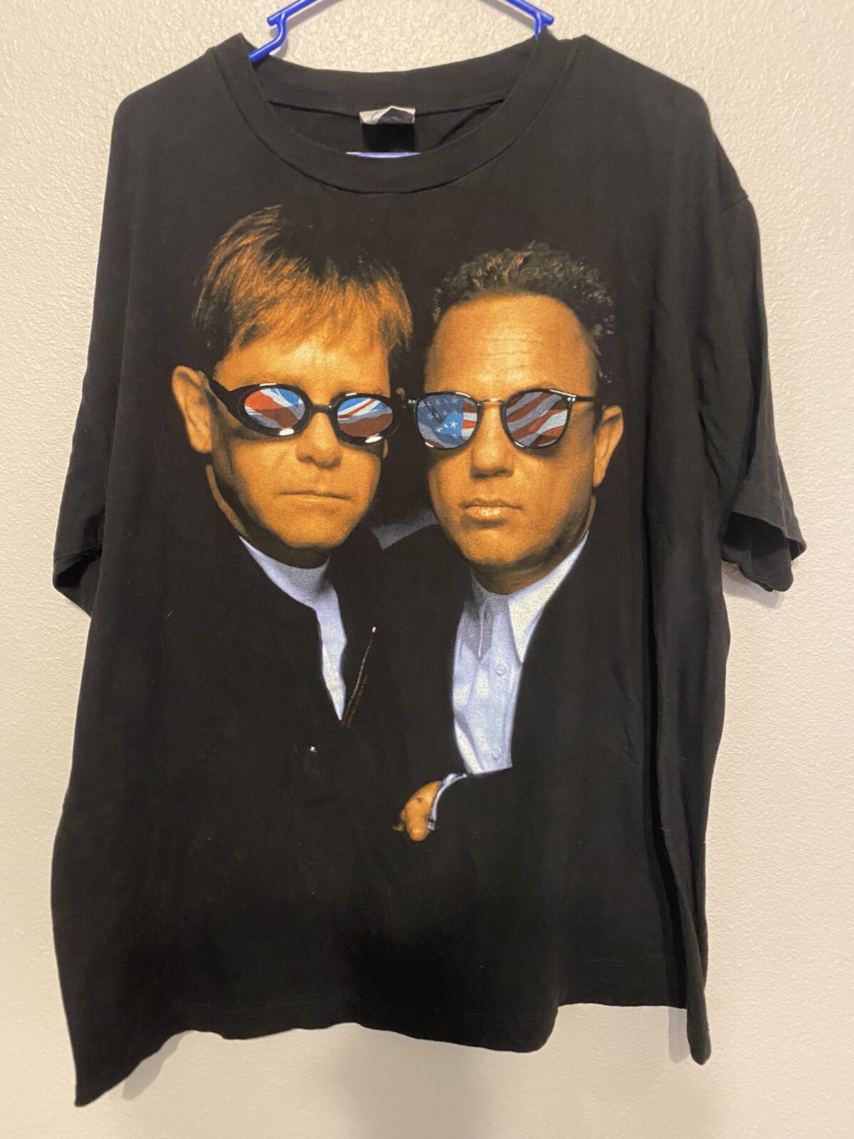 T-shirt Concert Vintage Elton John & Billy Joel - Face à Face 2002 - Crop Top Femme S