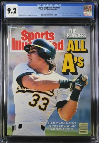 NEWSSTAND ~ JOSE CANSECO ~ 1988 Sports Illustrated ~ CGC 9.2 ~ TOP 2 ~ NEW CASE