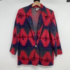 VTG Jeans Wear Nativ Aztec Western Women's Blazer Jacket Sz M Multicolor