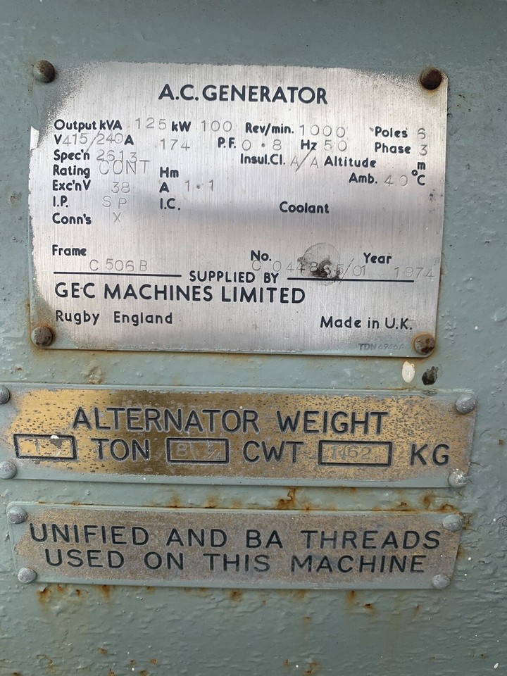 Used 125 KVA Dorman Diesel Generator eBay