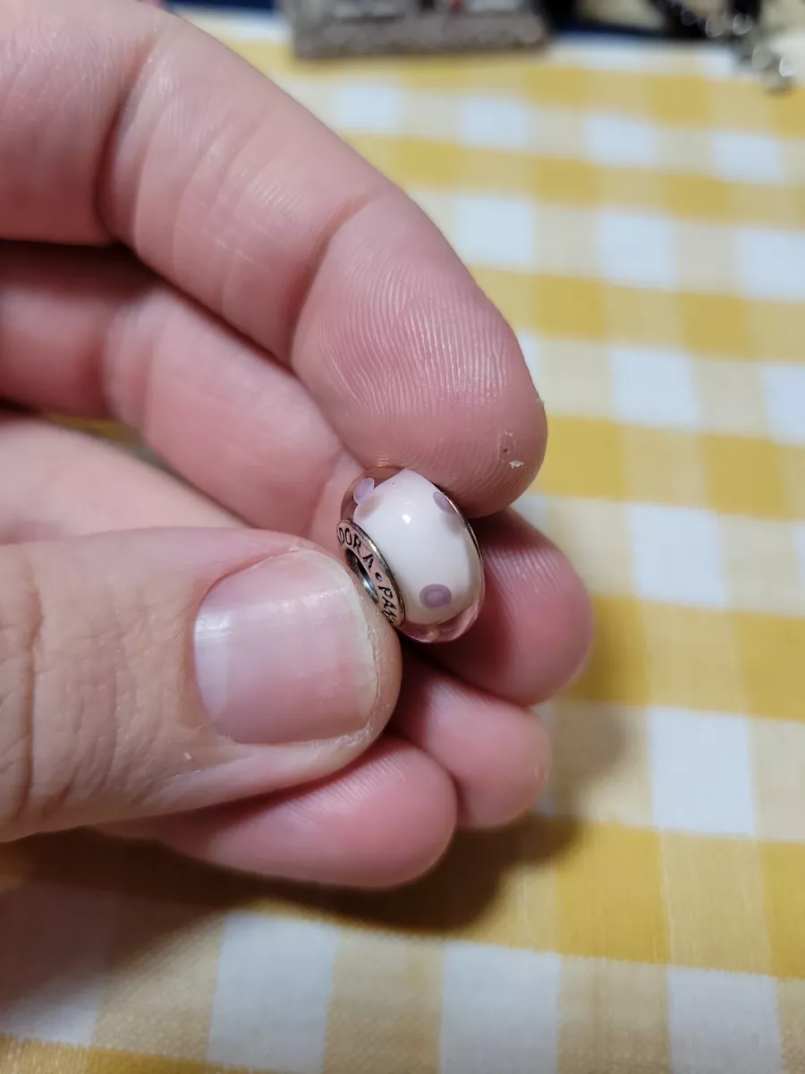 Authentic Pandora Pink Murano Glass Bead Charm Sterling Silver eBay