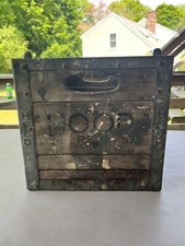 Vintage/Antique 1957 HOOD Milk Bottle Crate Wood Metal Dairy 1950s
