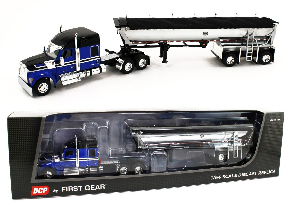DCP 1:64 *BLUE & BLACK* Kenworth W990 Midroof & CHROME MAC DCP 1:64 *BLUE & BLACK* Kenworth W990 Midroof & CHROME MAC