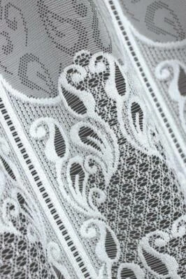 Scheibengardine aus Jacquard Weiß Bistrogardine Stangendurchzug Gardine Küche - Bild 1 von 3