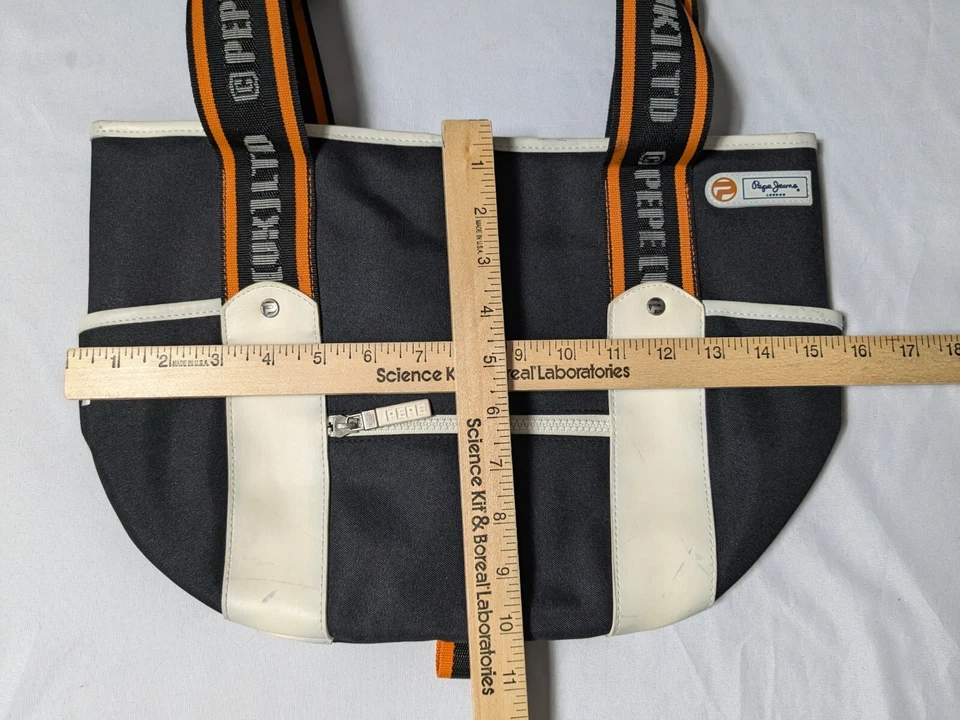 复古 PEPE 牛仔 LONDON 女式黑色白色单肩包钱包 — 第 3/4 张图片