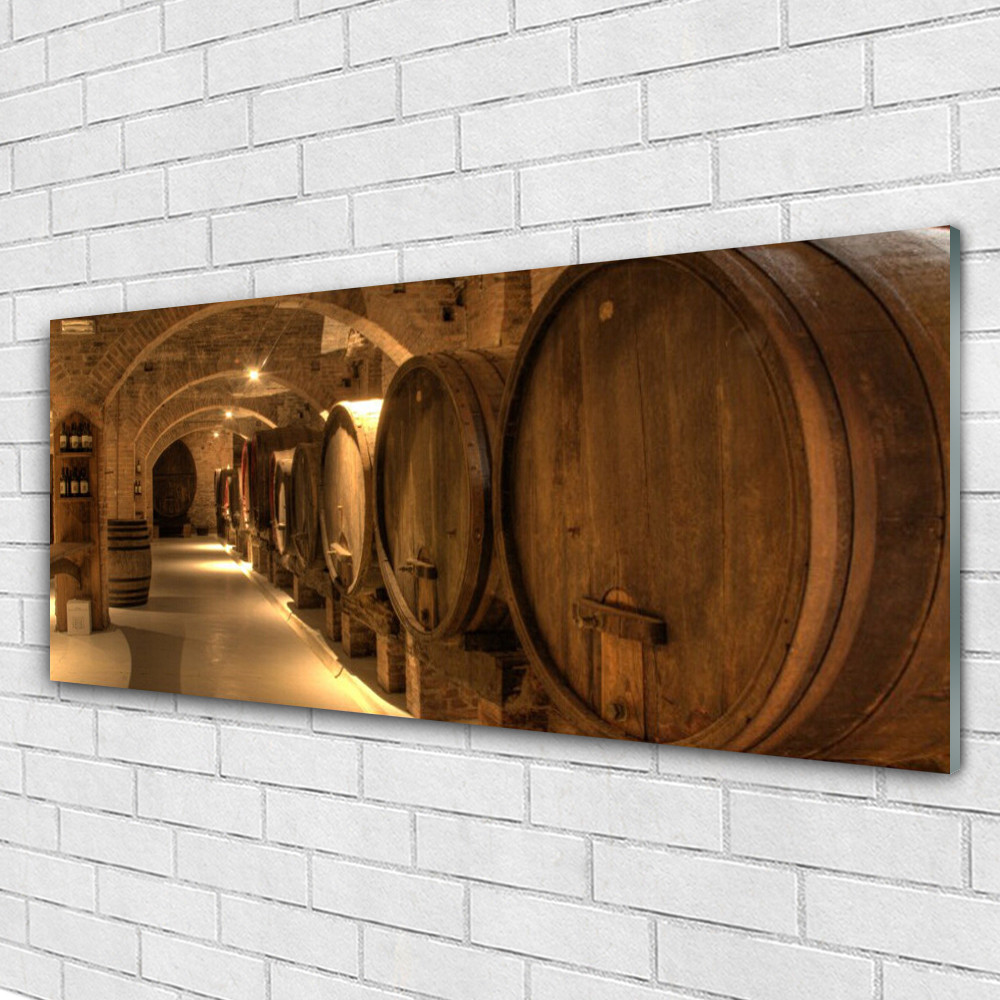 Tableau murale impression sous verre 125x50 barils pour raviver un mur blanc sans âme